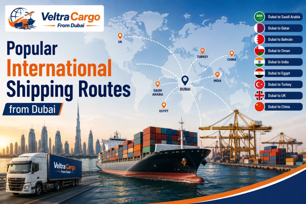 Popular International Shipping Routes from Dubai