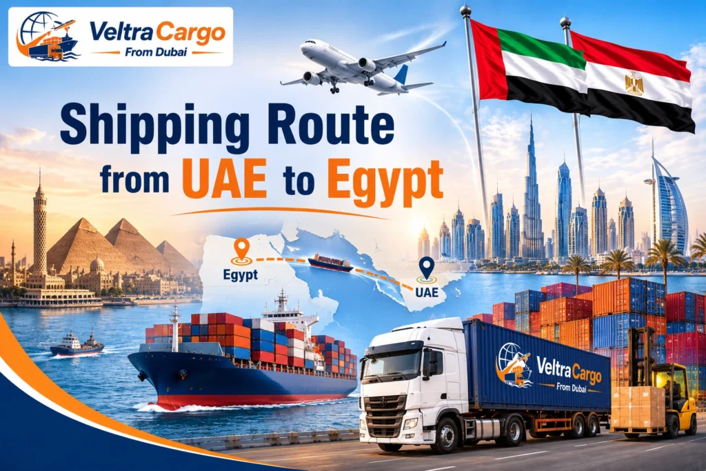 Shipping Route from UAE to Egypt