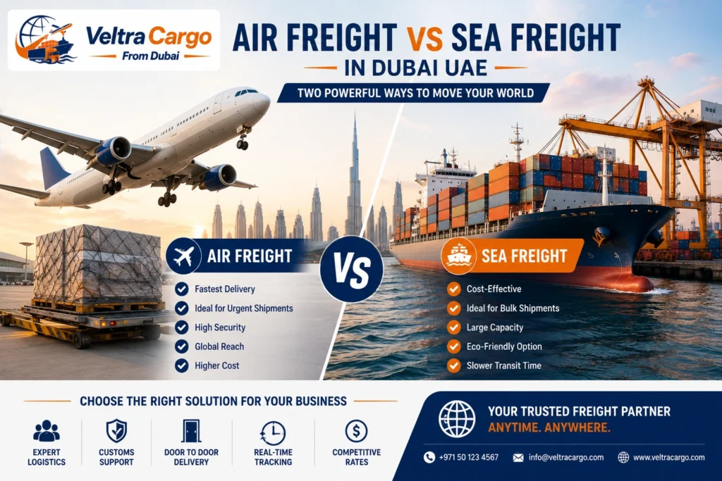 Air Freight vs Sea Freight in Dubai UAE