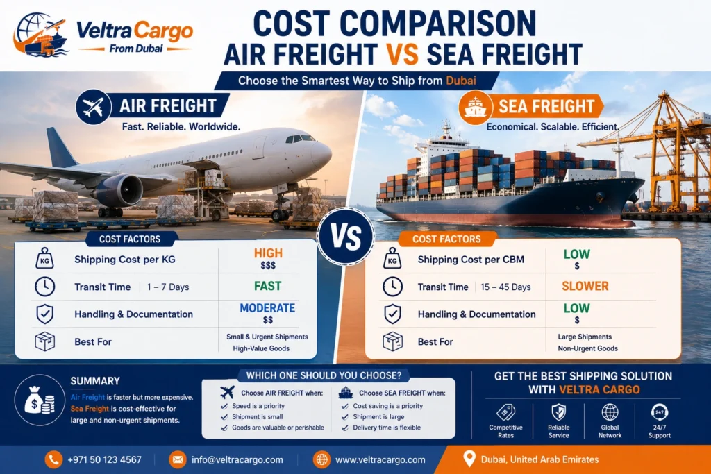 Cost Comparison – Air Freight vs Sea Freight
