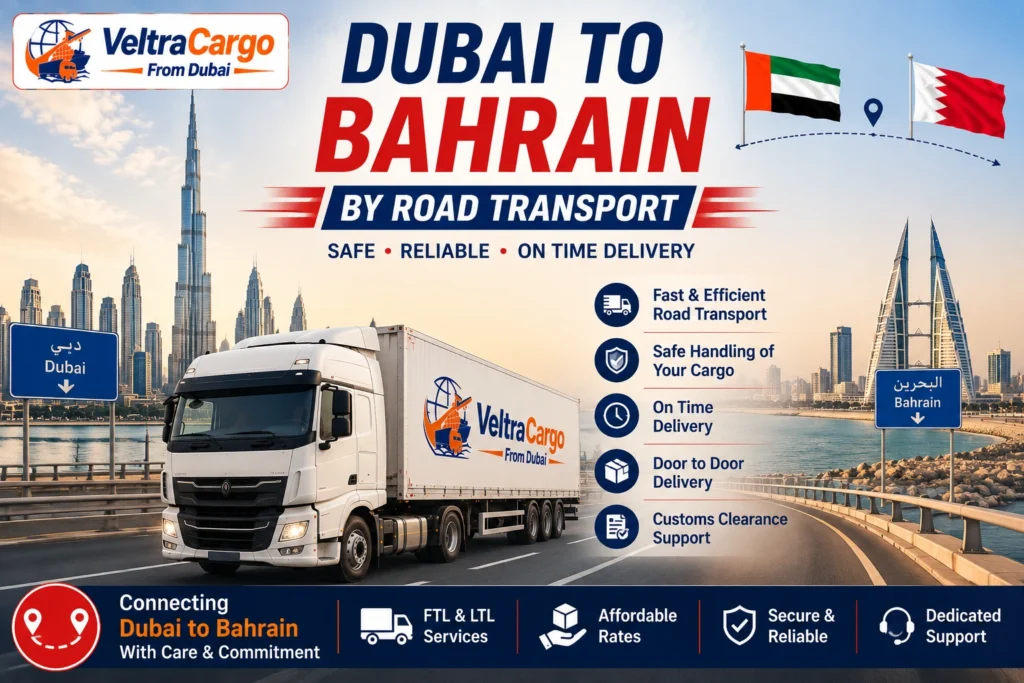Dubai to bahrain by road transport