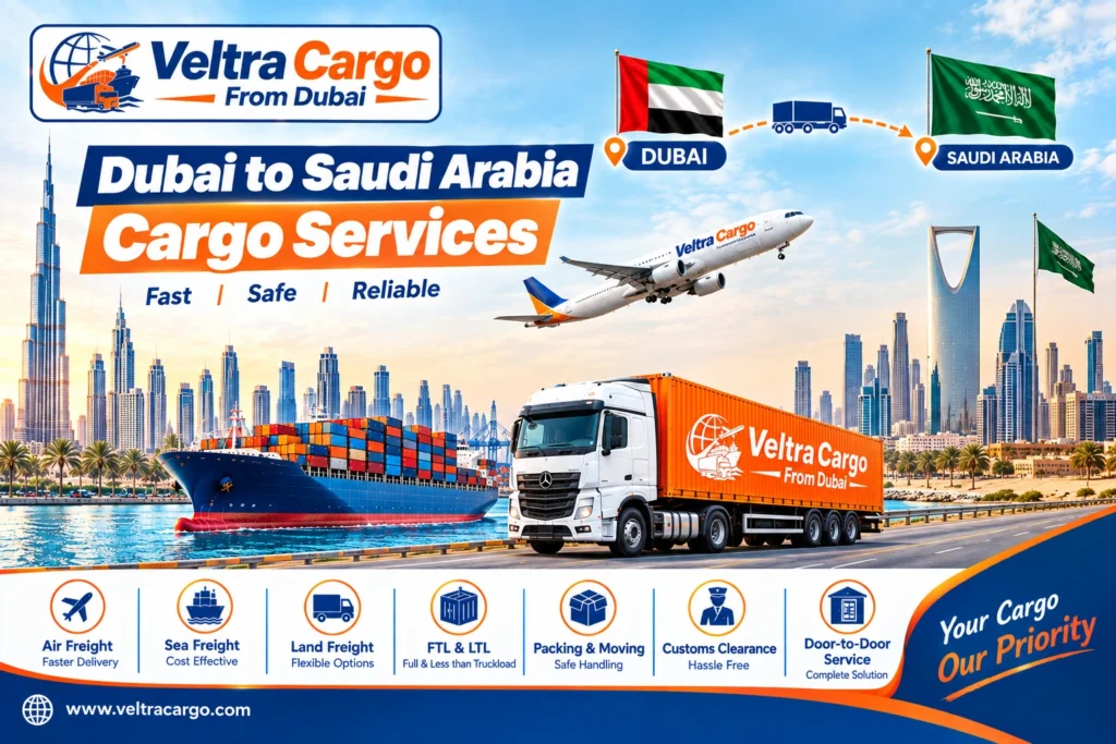 Dubai to Saudi Arabia Cargo Services